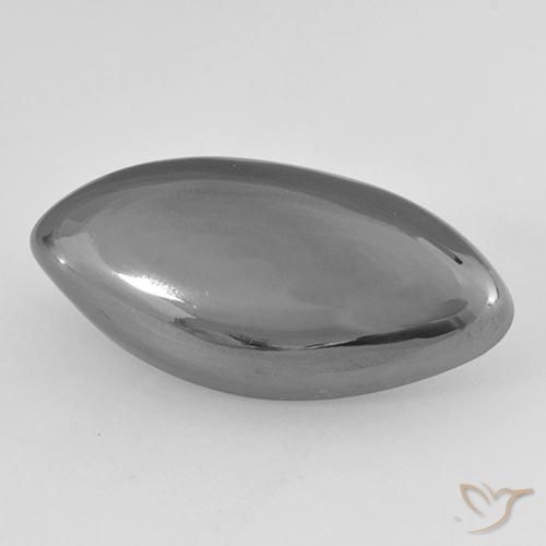 Hematites Gris plateado natural de 19.72 ct, Marquesa, Opaco