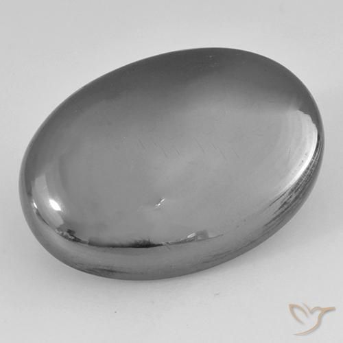 36.25ct Natural Gris plateado Hematites, Ovalada, Opaco