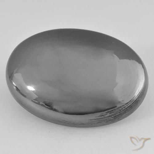 Hematites Gris plateado natural de 36.25 ct, Ovalada, Opaco