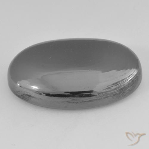 Hematites Gris plateado natural de 36.25 ct, Ovalada, Opaco