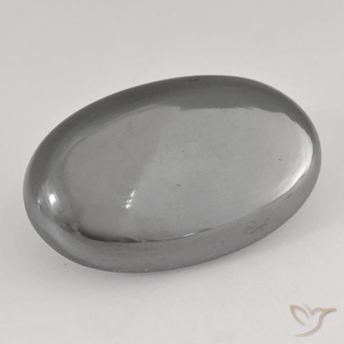 31.84ct Natural Gris medio Hematites, Ovalada, Opaco