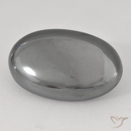 Hematites Gris medio natural de 31.84 ct, Ovalada, Opaco