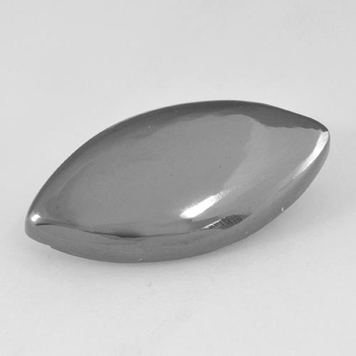 Hematita gris natural de 11,33 ct, marquesa, opaco