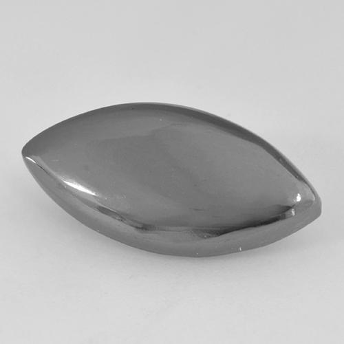 Hematita gris natural de 11,33 ct, marquesa, opaco