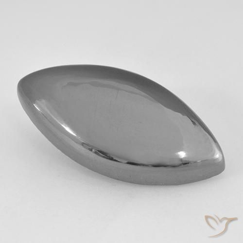 Hematites Gris plateado natural de 18.77 ct, Marquesa, Opaco