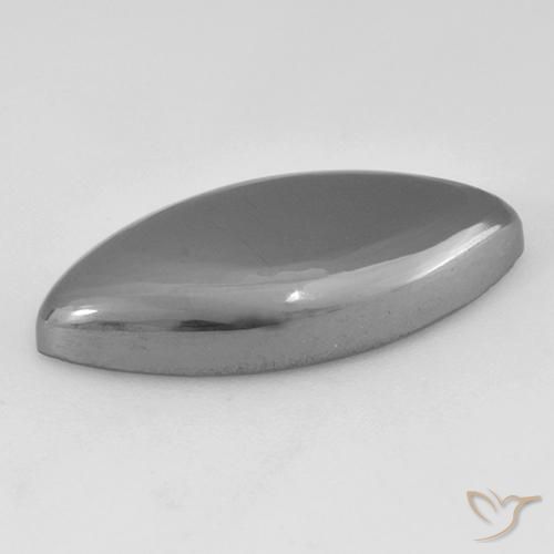 Hematites Gris plateado natural de 18.77 ct, Marquesa, Opaco