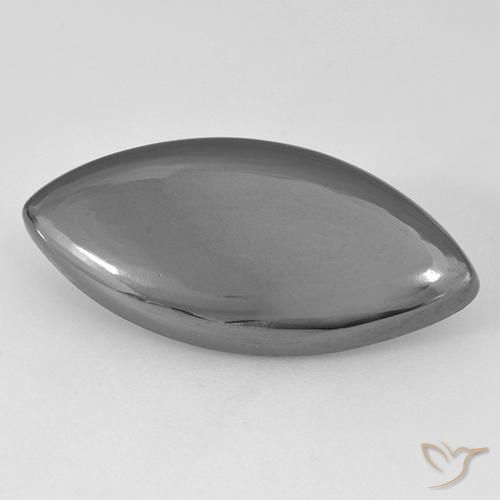 16.63ct Natural Gris plateado Hematites, Marquesa, Opaco