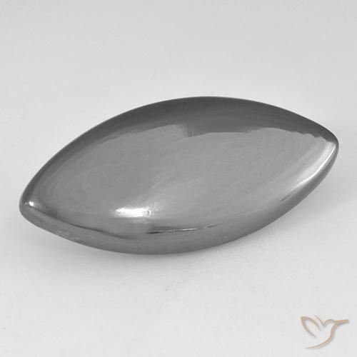 Hematites Gris plateado natural de 16.63 ct, Marquesa, Opaco