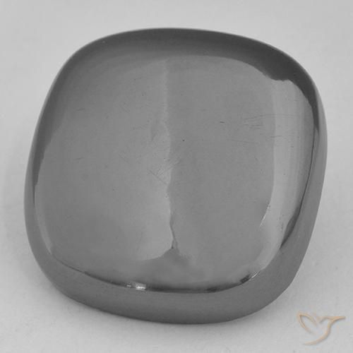 Hematites Gris plateado natural de 29.63 ct, Forma Cojín, Opaco