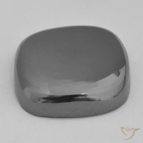 Hematites Gris plateado natural de 29.63 ct, Forma Cojín, Opaco