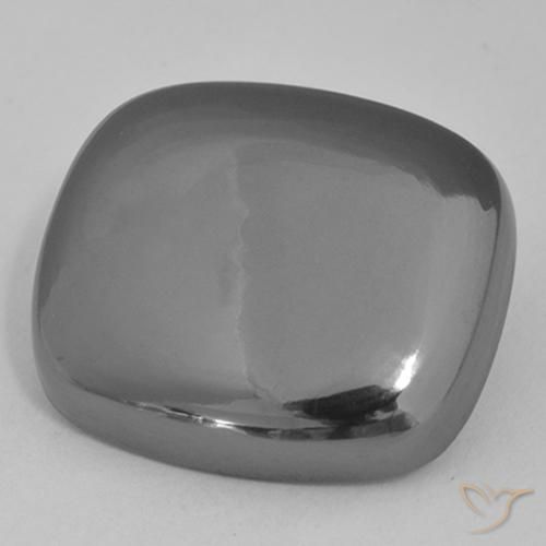 Hematites Gris plateado natural de 25.80 ct, Forma Cojín, Opaco