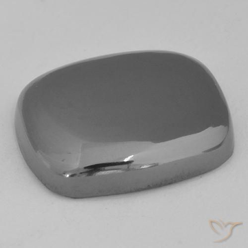Hematites Gris plateado natural de 25.80 ct, Forma Cojín, Opaco