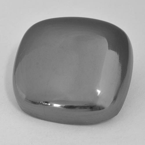 Hematita gris natural de 31,70 ct, corte cojín, opaco