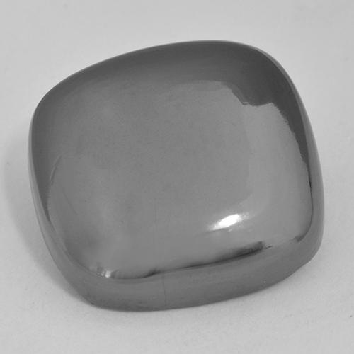 Hematita gris natural de 31,70 ct, corte cojín, opaco