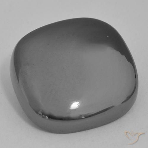 Hematites Gris medio natural de 21.81 ct, Forma Cojín, Opaco