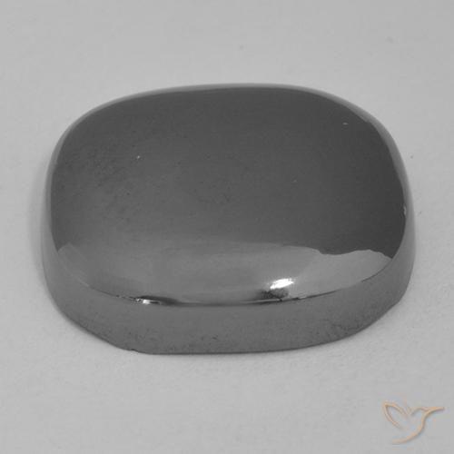 Hematites Gris medio natural de 21.81 ct, Forma Cojín, Opaco