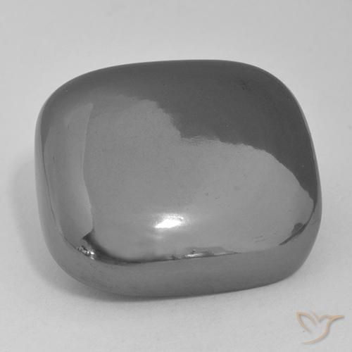 Hematites Gris medio natural de 48.66 ct, Forma Cojín, Opaco