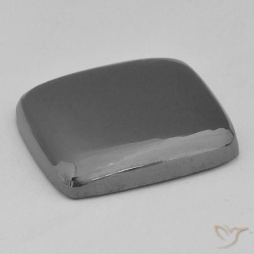 Hematites Gris plateado natural de 27.67 ct, Forma Cojín, Opaco