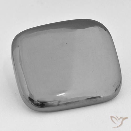 Hematites Gris medio natural de 42.76 ct, Forma Cojín, Opaco