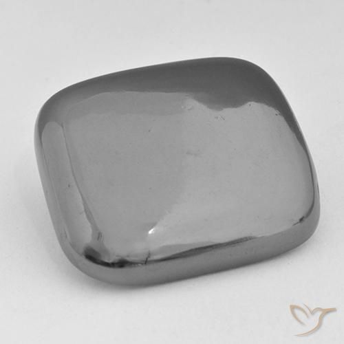 Hematites Gris plateado natural de 52.63 ct, Forma Cojín, Opaco
