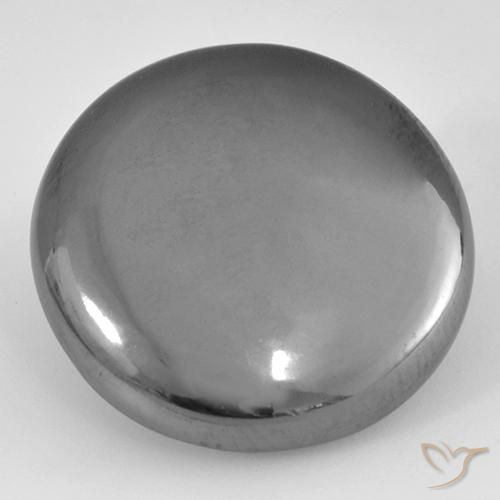 Hematites Gris plateado natural de 39.54 ct, Redondo, Opaco