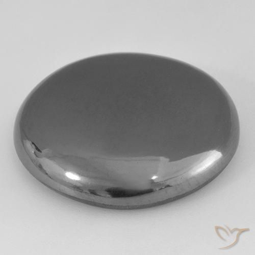 Hematites Gris plateado natural de 39.54 ct, Redondo, Opaco