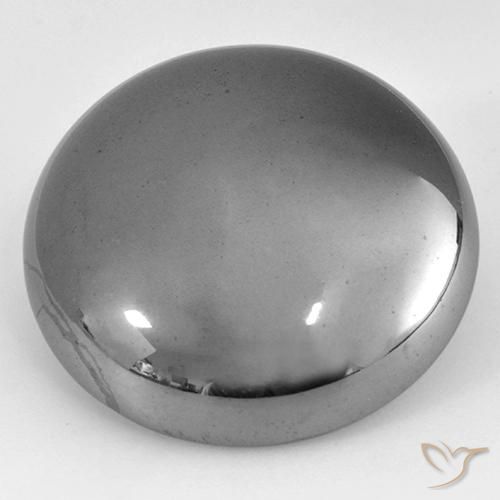 Hematites Gris medio natural de 40.70 ct, Redondo, Opaco