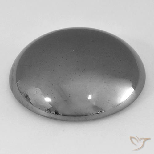 Hematites Gris medio natural de 40.70 ct, Redondo, Opaco