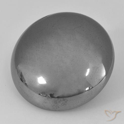 Hematites Gris medio natural de 33.02 ct, Redondo, Opaco