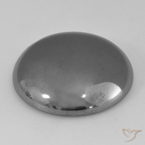 Hematites Gris medio natural de 33.02 ct, Redondo, Opaco