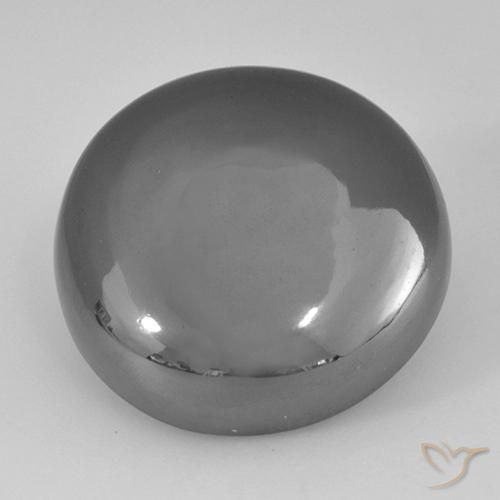 Hematites Gris medio natural de 36.71 ct, Redondo, Opaco