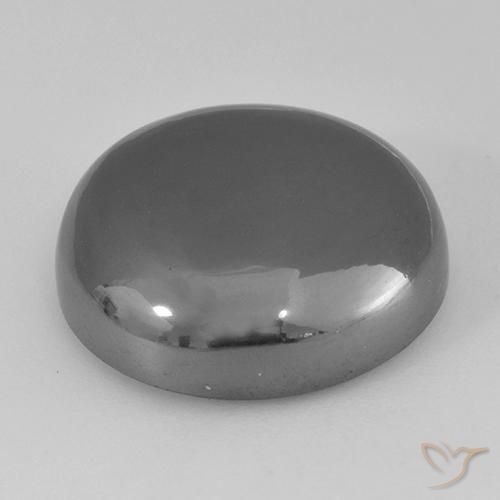 Hematites Gris medio natural de 36.71 ct, Redondo, Opaco