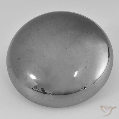 Hematites Gris medio natural de 40.97 ct, Redondo, Opaco