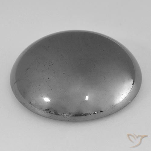 Hematites Gris medio natural de 40.97 ct, Redondo, Opaco