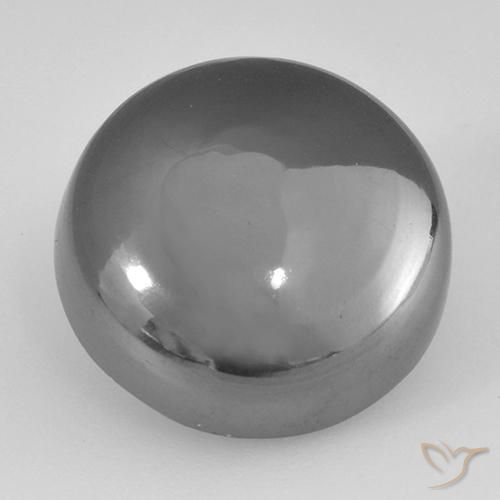 Hematites Gris medio natural de 21.27 ct, Corte Redondo, Opaco