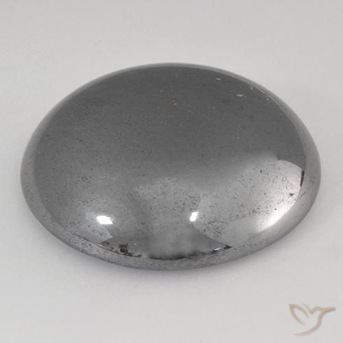 Hematites Gris plateado natural de 39.05 ct, Redondo, Opaco