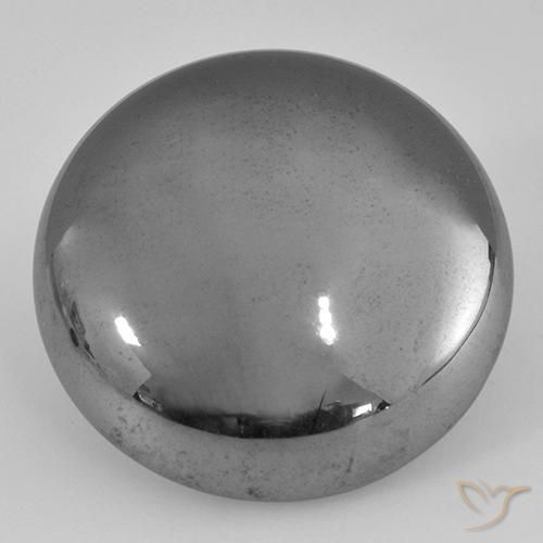 Hematites Gris medio natural de 38.87 ct, Redondo, Opaco