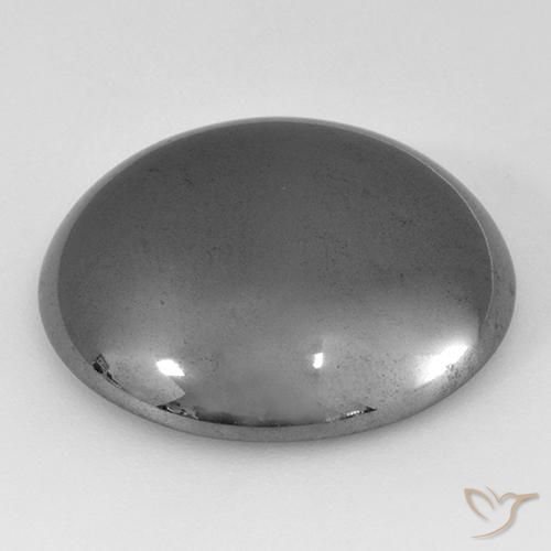 Hematites Gris medio natural de 38.87 ct, Redondo, Opaco