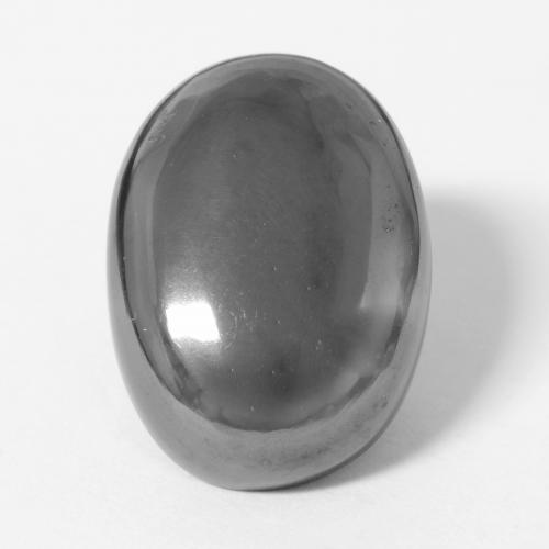 Hematita gris natural de 27,53 ct, corte óvalo, opaco