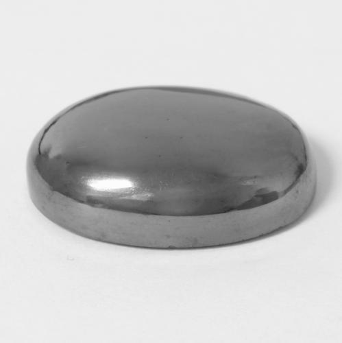 Hematita gris natural de 27,53 ct, corte óvalo, opaco