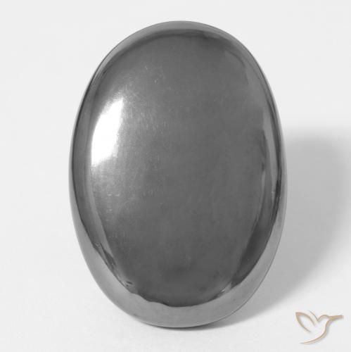 30.46ct Natural Gris medio Hematites, Ovalada, Opaco