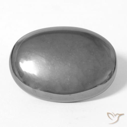Hematites Gris medio natural de 30.46 ct, Ovalada, Opaco