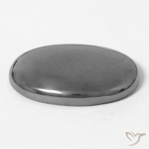 Hematites Gris medio natural de 30.46 ct, Ovalada, Opaco