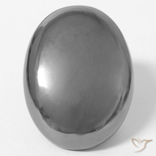 38.27ct Natural Gris plateado Hematites, Ovalada, Opaco