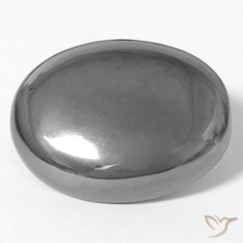 Hematites Gris plateado natural de 38.27 ct, Ovalada, Opaco