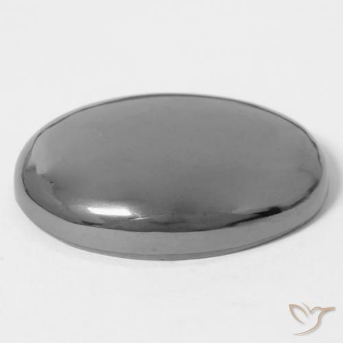 Hematites Gris plateado natural de 38.27 ct, Ovalada, Opaco