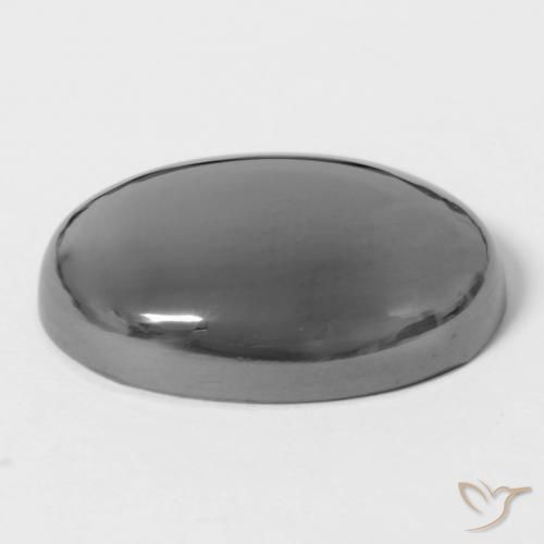 Hematites Gris plateado natural de 28.61 ct, Ovalada, Opaco