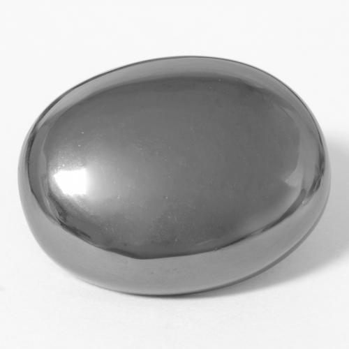 Hematita gris natural de 35,89 ct, corte óvalo, opaco