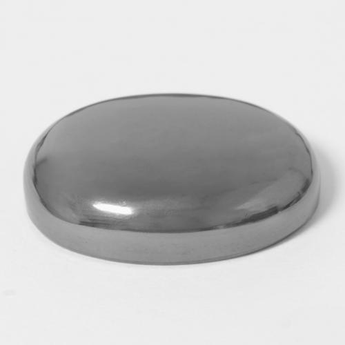 Hematita gris natural de 35,89 ct, corte óvalo, opaco