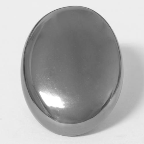Hematita gris natural de 30,00 ct, corte óvalo, opaco